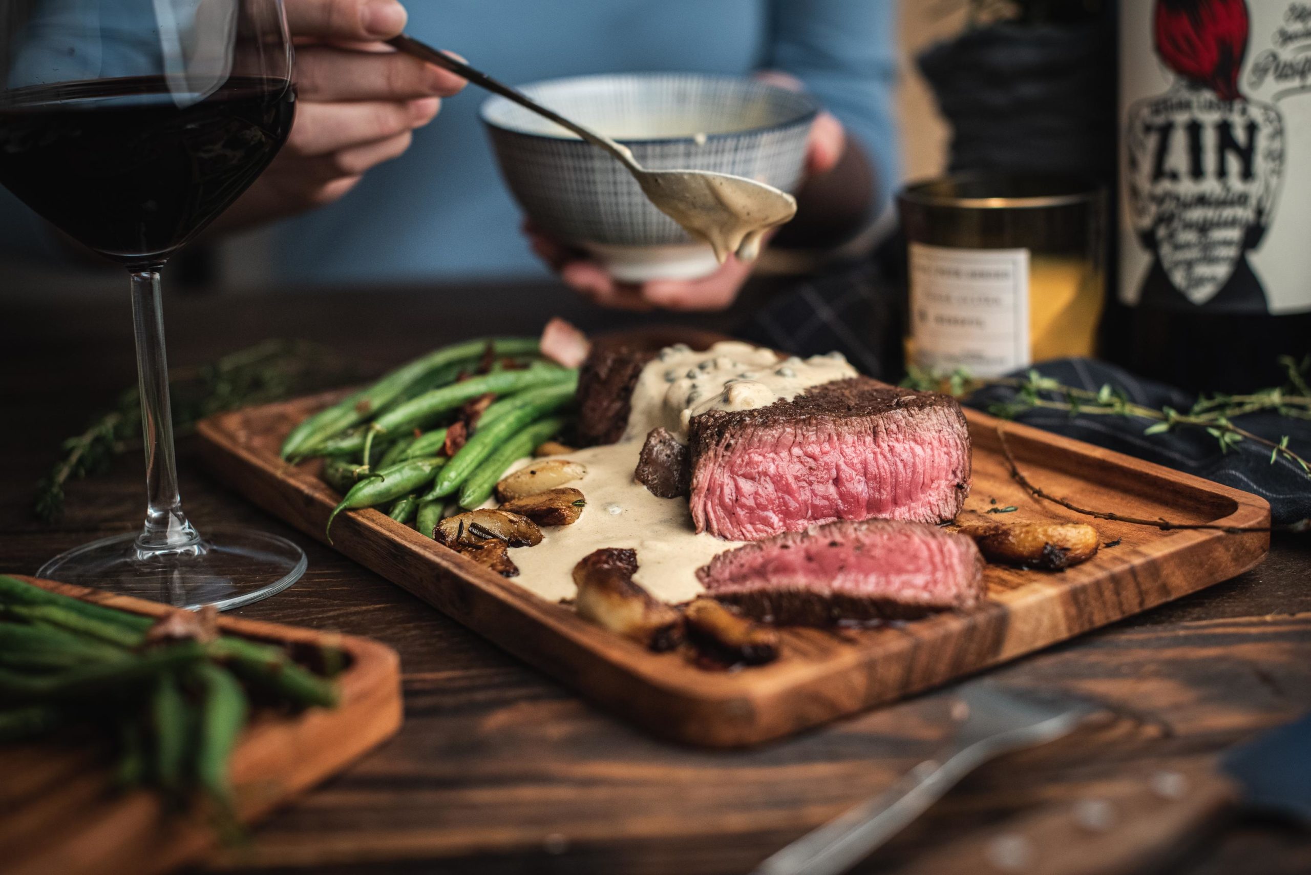 Hovězí steak z květové špičky s pepřovou omáčkou Recept - Krok 4